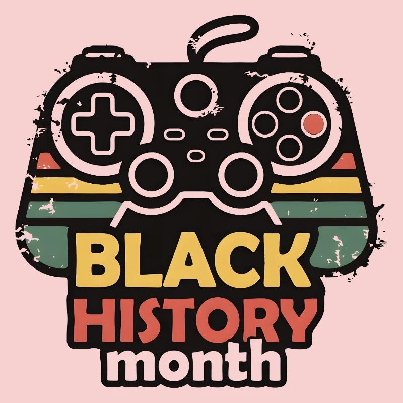 Black History Month Gaming Controller Retro