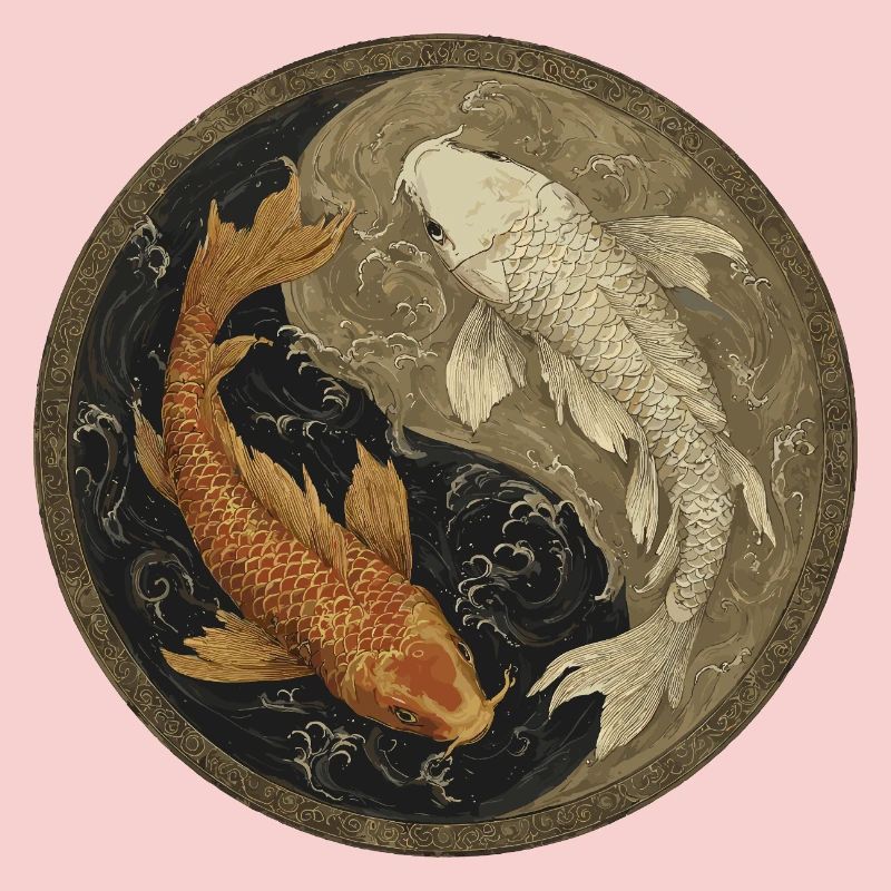 Médaillon Koi Yin-Yang