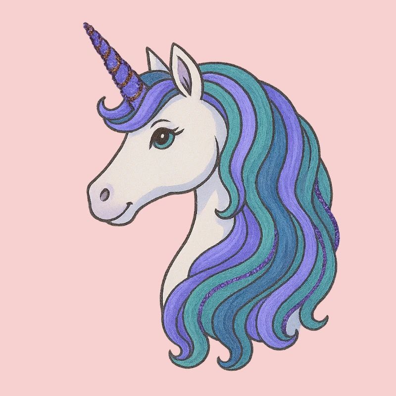 Pastell-Einhorn-Mähnenporträt