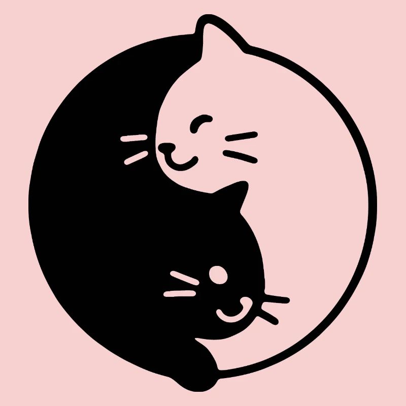 Yin and Yang cats duo