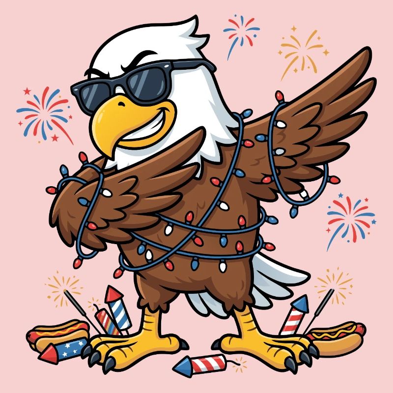 Funny dabbing eagle for the 4th of July
