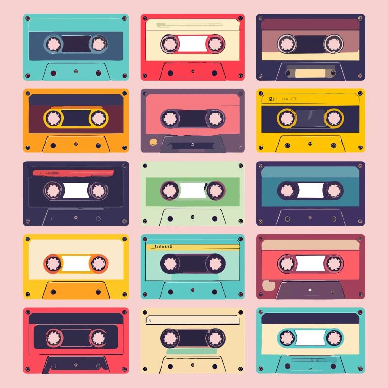 Cassettes Pop Art Pattern