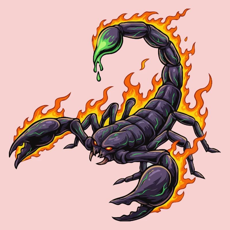 Scorpion with fire