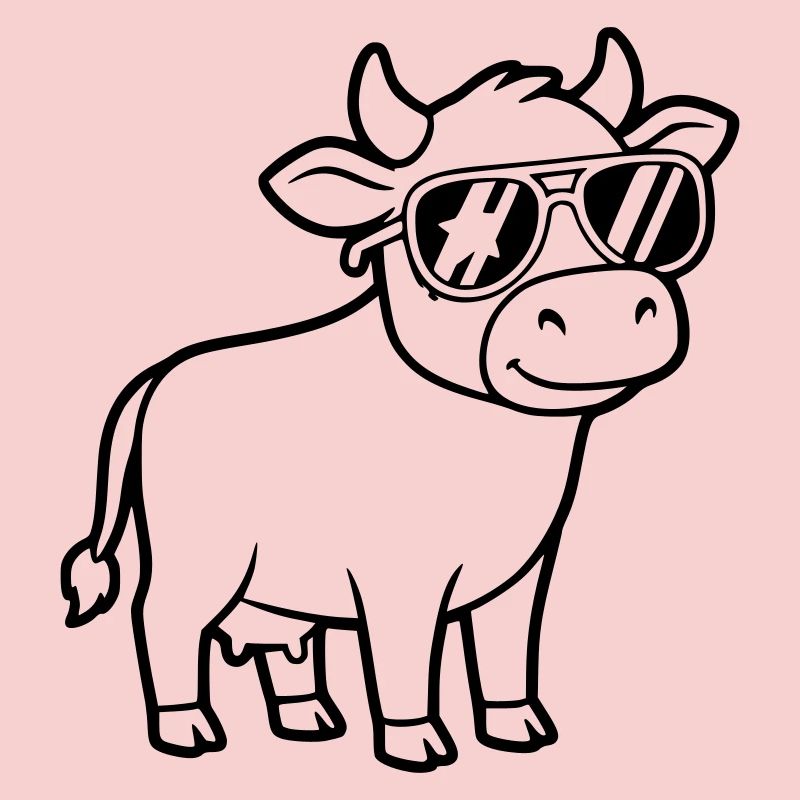 Coole Kuh Sonnenbrille Lässig Vektor