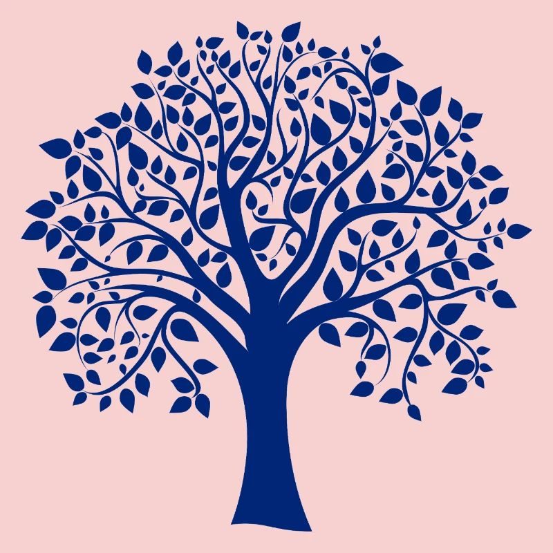 Base Blue Jumbo Tree Print Silhouette
