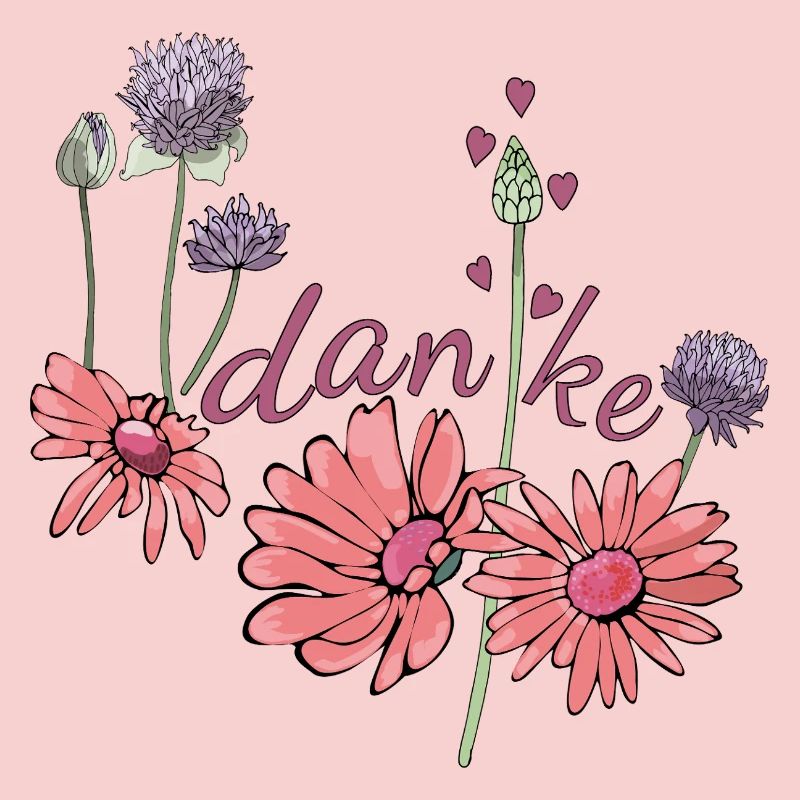 Merci avec des fleurs