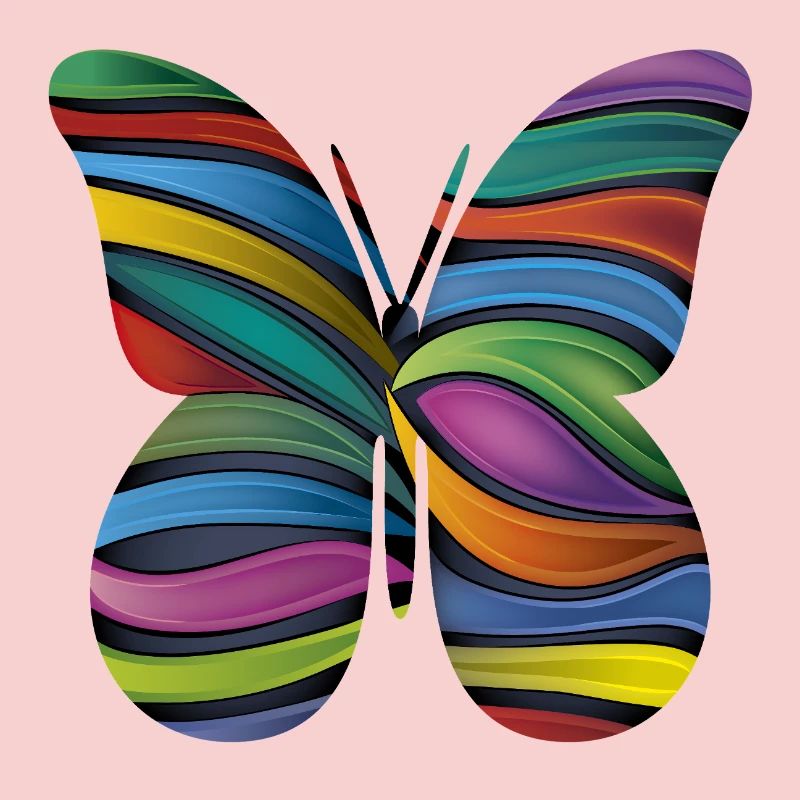 Rainbow Stripe Butterfly
