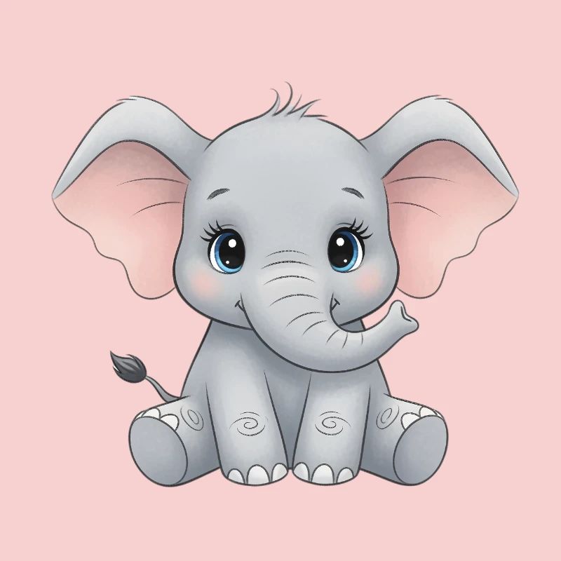 Dessin animé câlin bébé éléphant