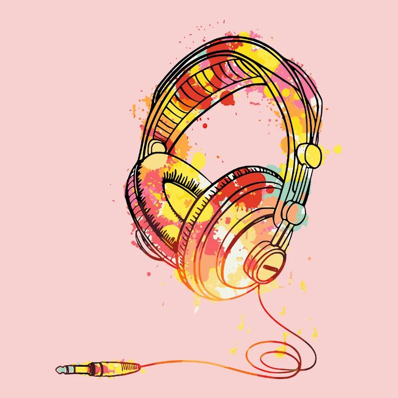 Illustration colorée de la splash casque