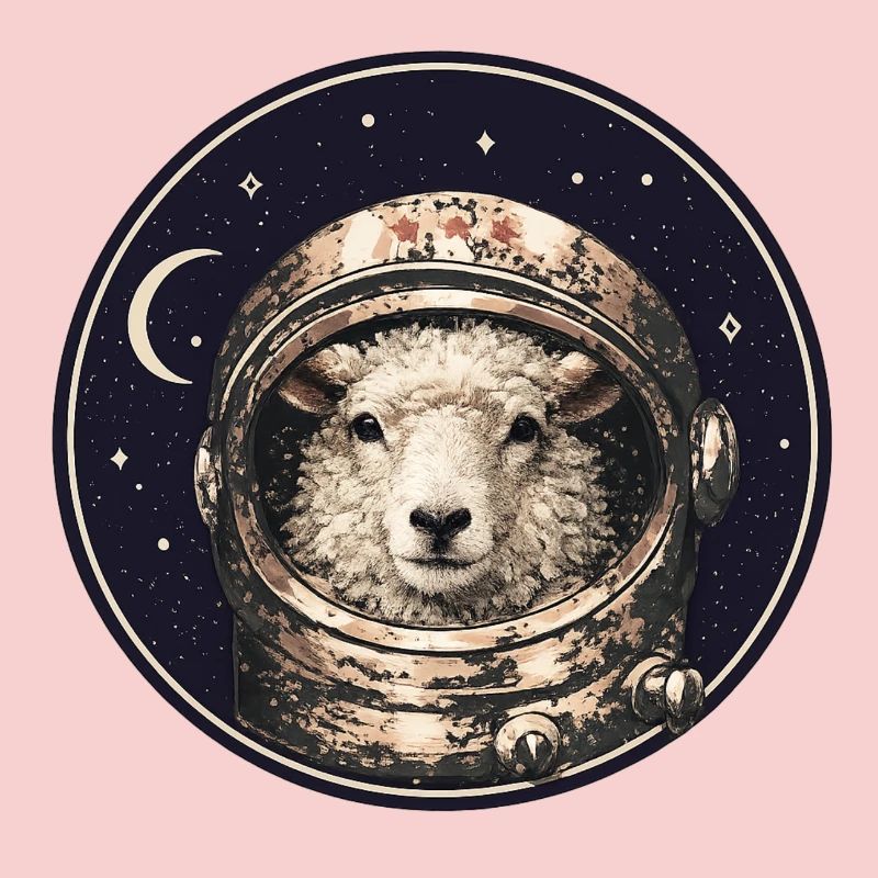 Moutons astronautes en orbite