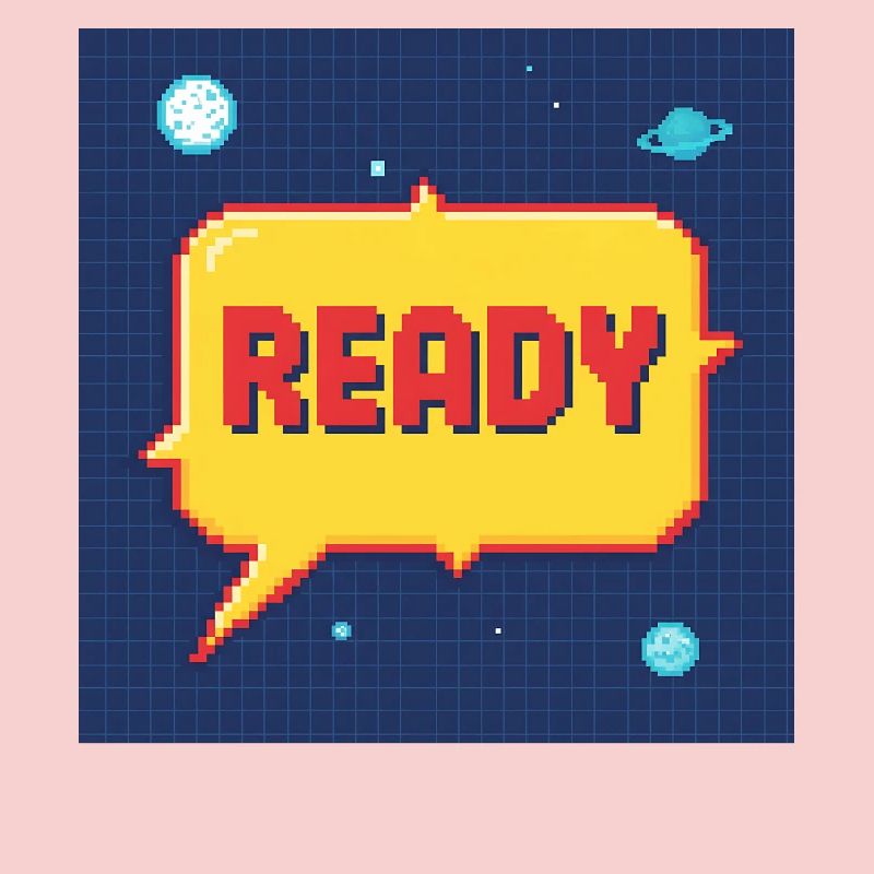 Bulle de dialogue Pixel prête dans l’espace