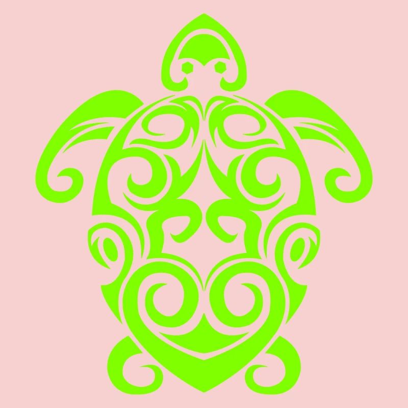 Glowing Turtle Tribal Pattern