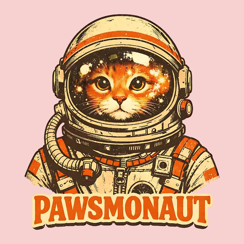 Pawsmonaut Funny Cat Astronaut Vintage Space