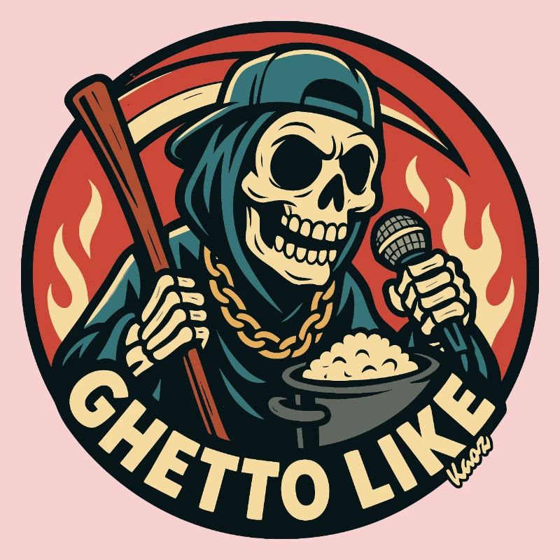 Squelette avec micro et style ghetto