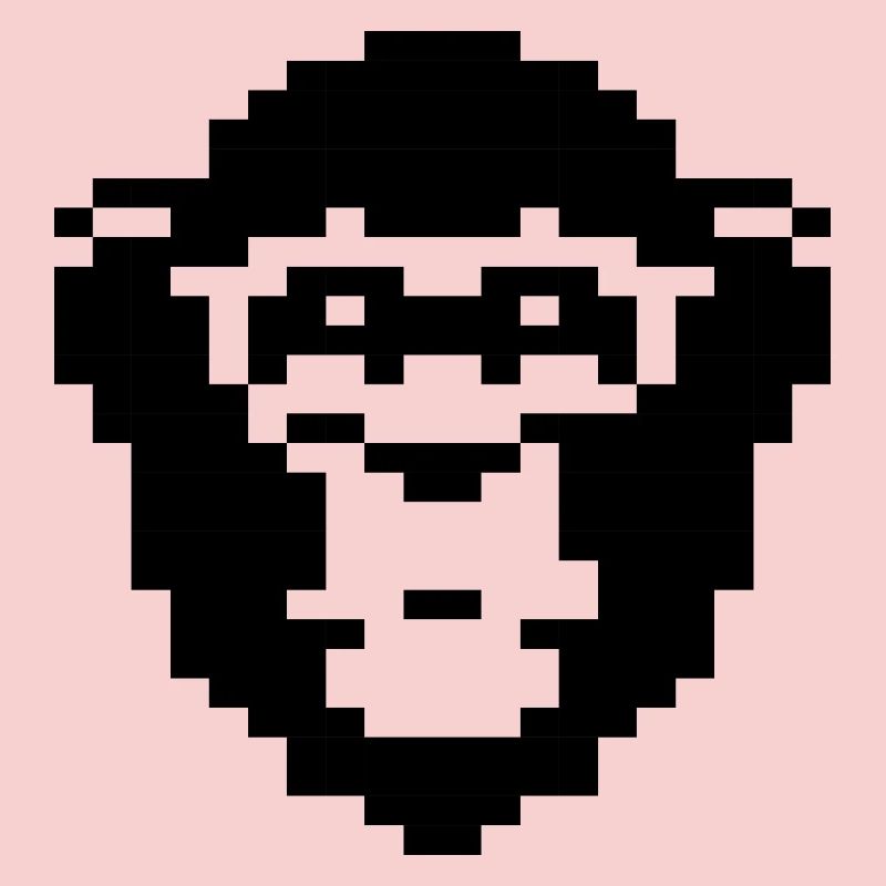 pixelated monkey face design