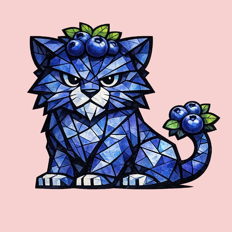 Blueberry Panther Cubism version
