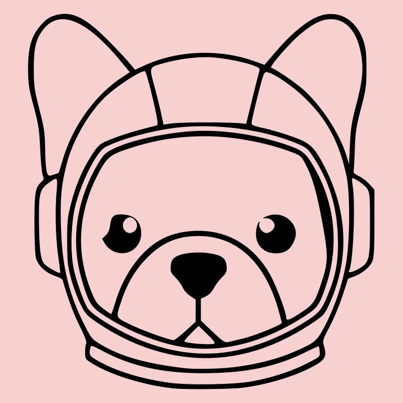 Frenchie Astronaut Helmet Outline