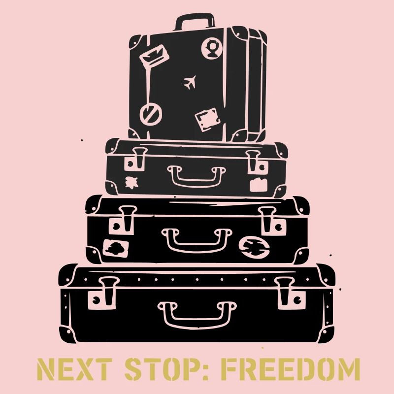 Suitcase Stack Freedom Saying