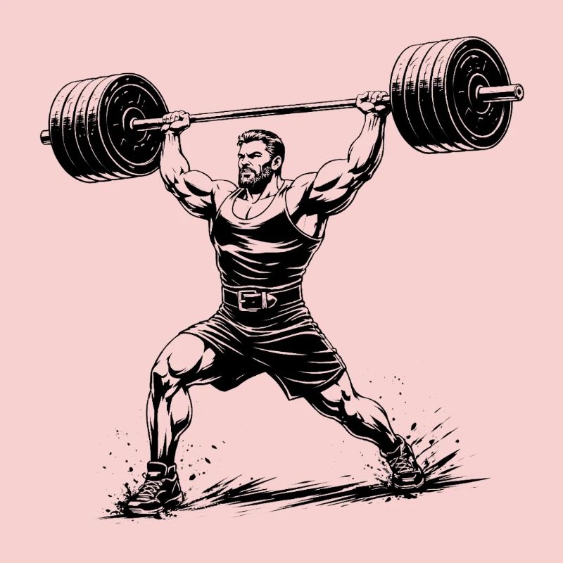 Strongman Weight Lifting Illustration
