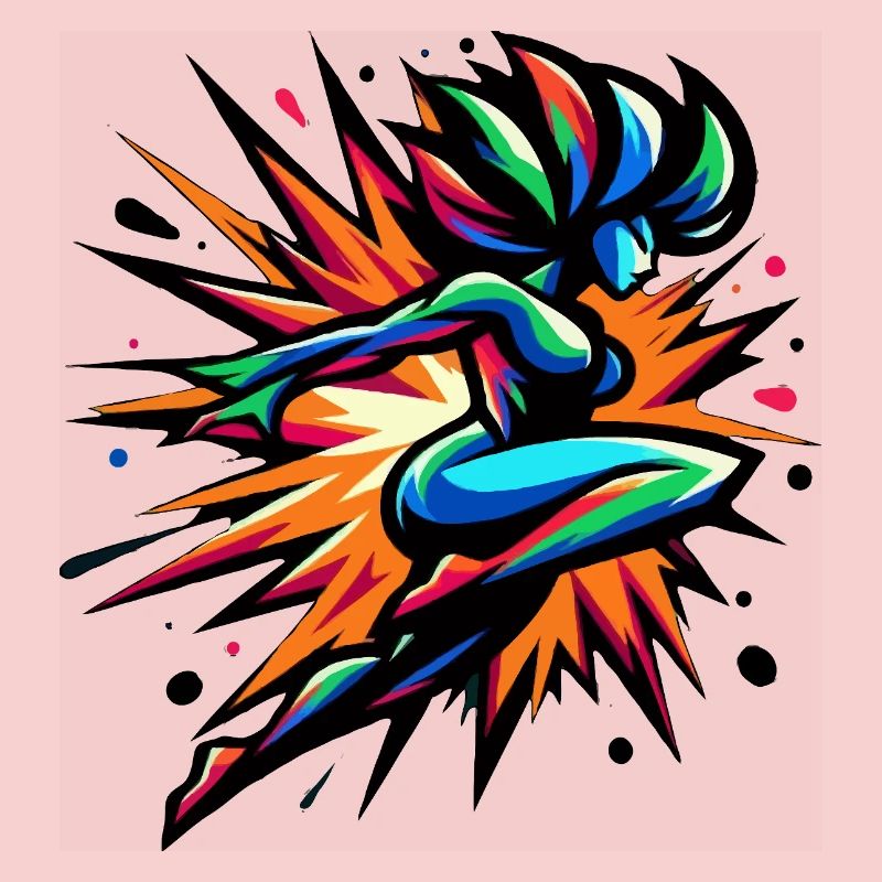 Bunter Neon-Sprinter