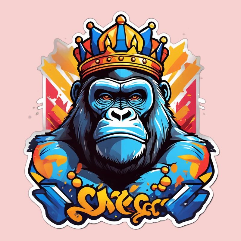 Blue Gorilla Crowned Graffiti