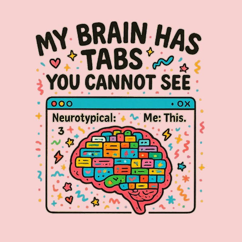 Colorful brain with hidden tabs