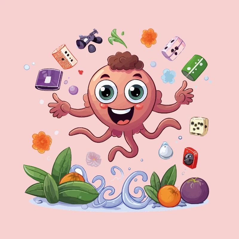 Colorful fruit squid