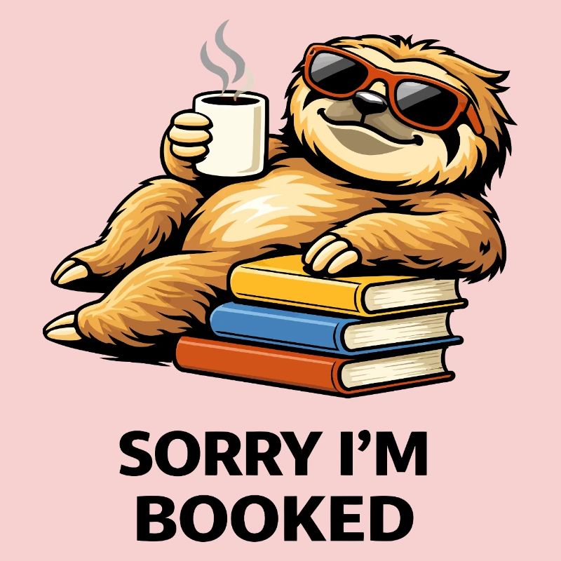 Cozy Sloth Reading Stack