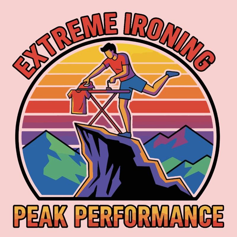 Extreme Ironing Peak Performance Retro-Aufkleber
