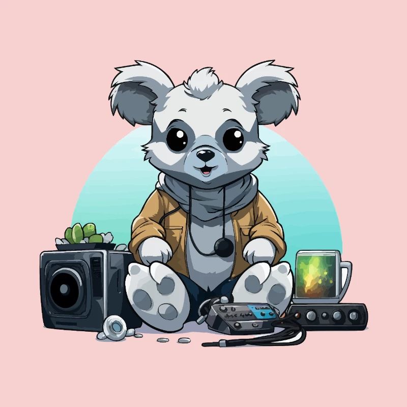 Panda DJ en sweat à capuche – Ambiance Studio