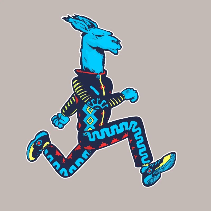 Blauer Lama-Läufer