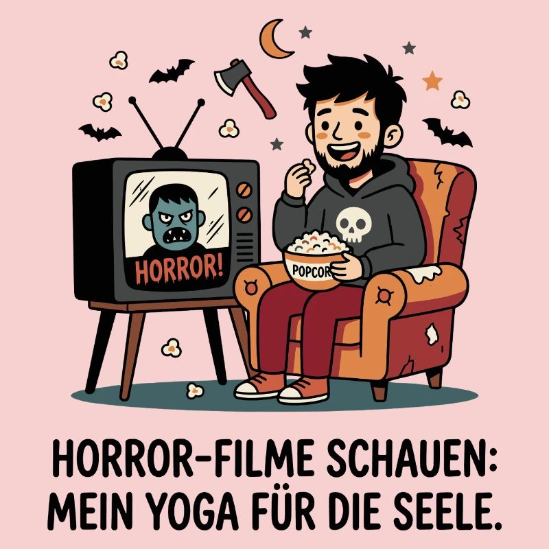 Horrorabend auf dem Sofa mit Popcorn