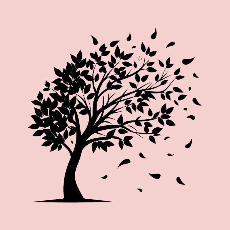 Wind Blowing Leaves Off Tree