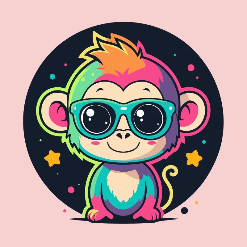 Neon Monkey Pop Glasses