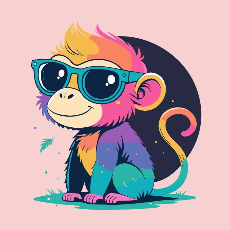 Regenbogenaffe mit Brille