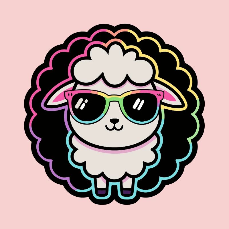 Sheep Neon Rainbow Glasses