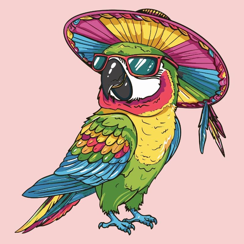 Papagei Comic Lustig Sombrero