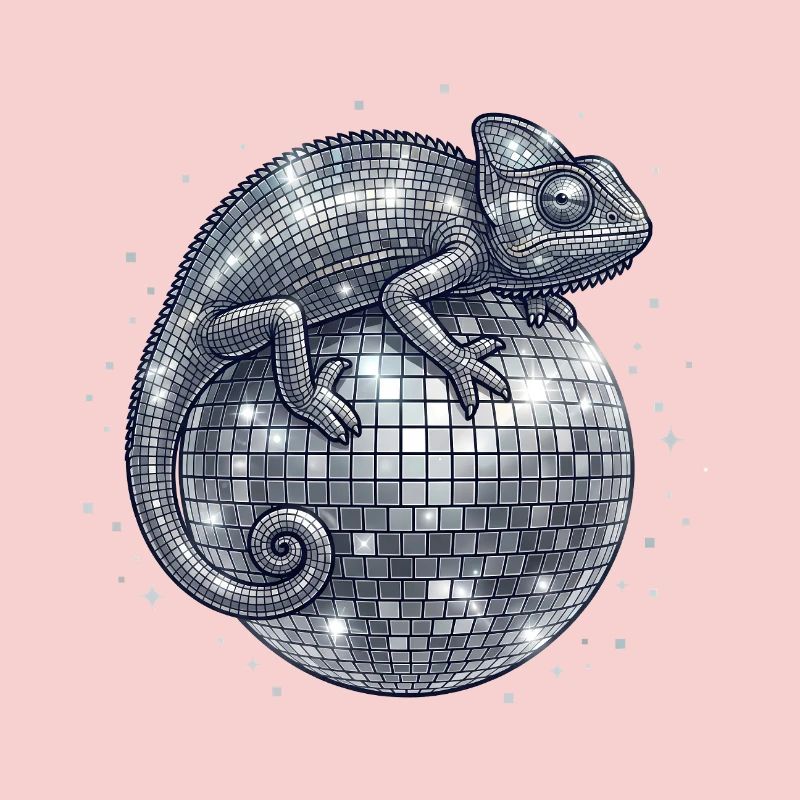 Caméléon sur la boule disco