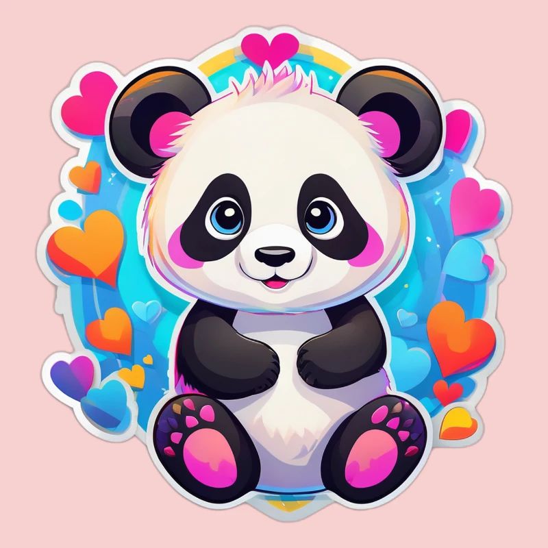 Regenbogenherz-Panda