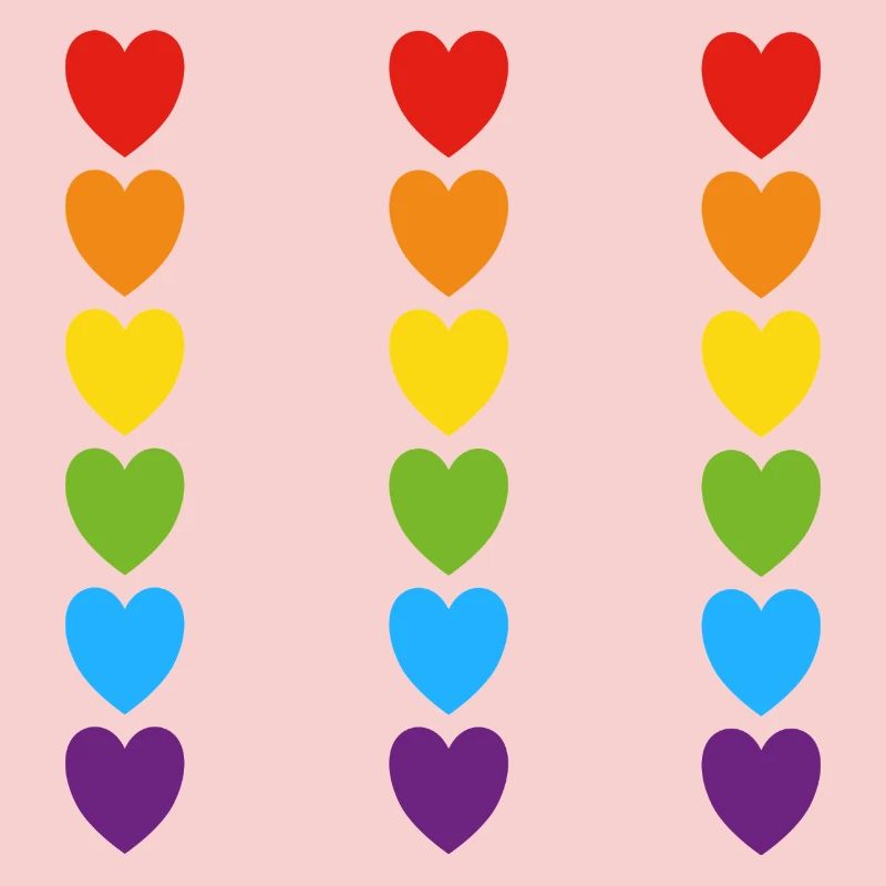 Pride Rainbow Hearts