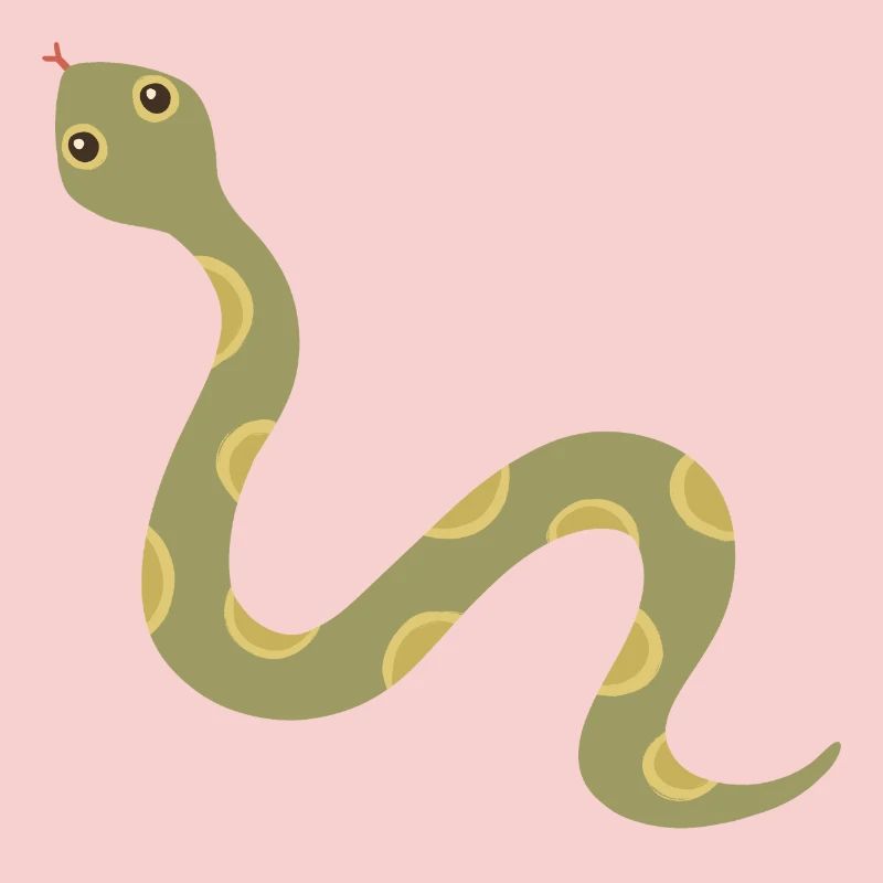 Olive Patterned Snake Illustration