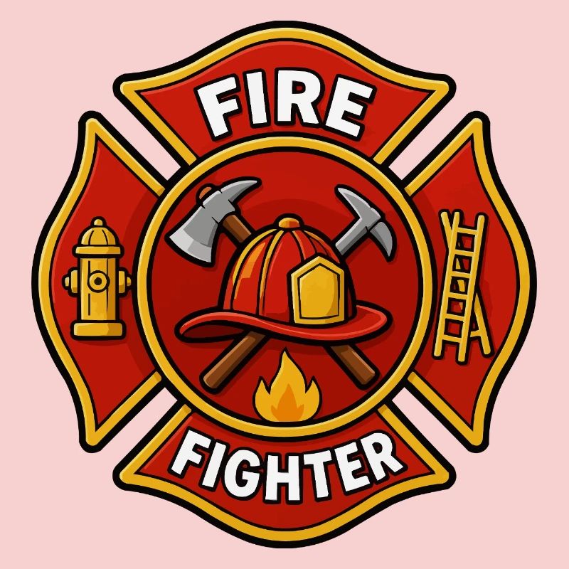 Firefighter Helmet Emblem with Axe