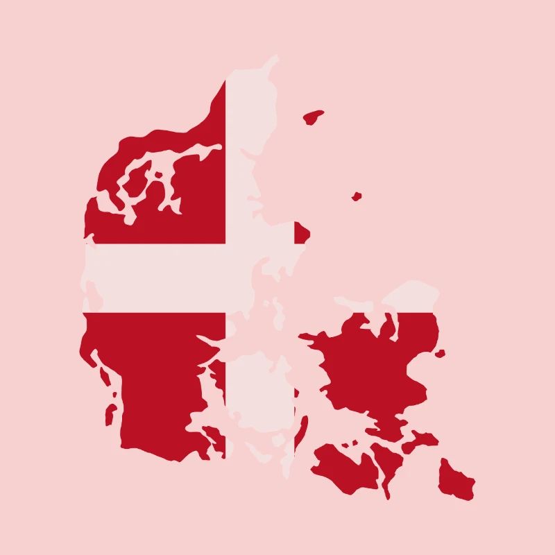 Denmark Flag Map