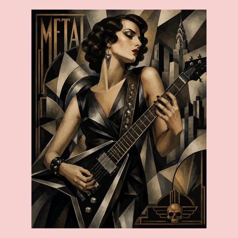 Gothic Gitarrenheldin Deco Stil