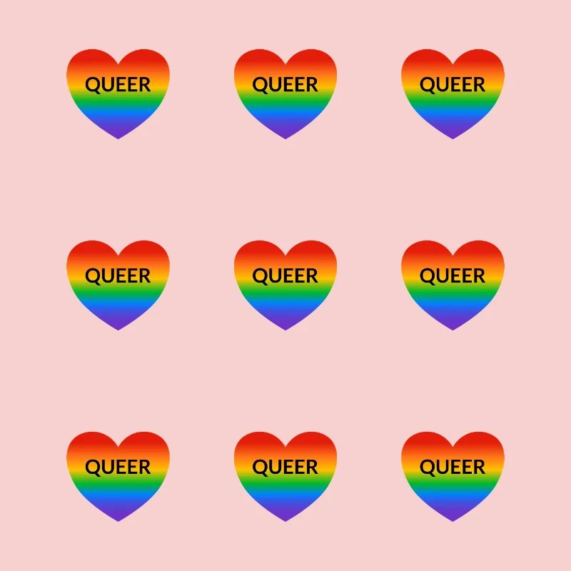 Queer Rainbow Hearts Pattern