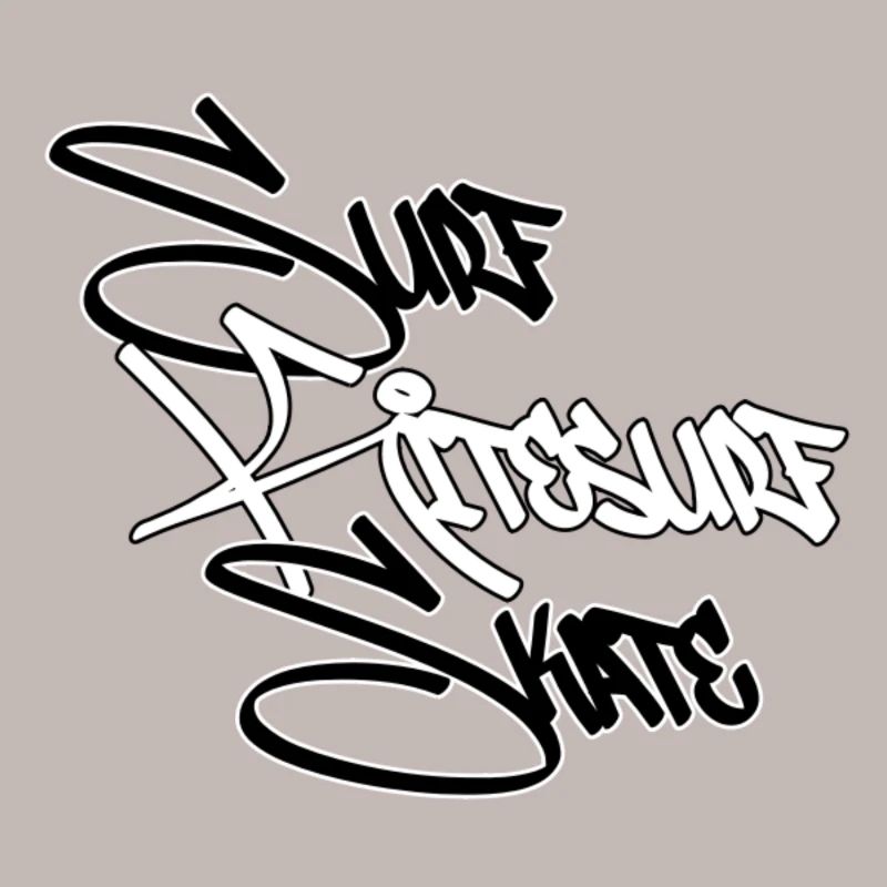 Graffiti Surf Script White