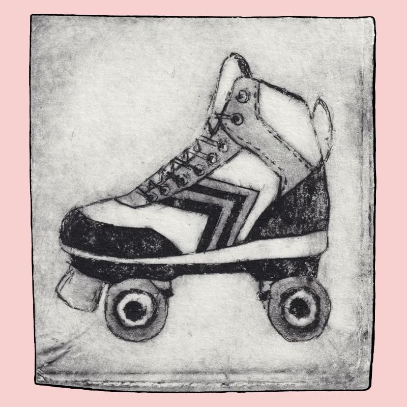 Retro Roller Skate - Hand Carved Printable