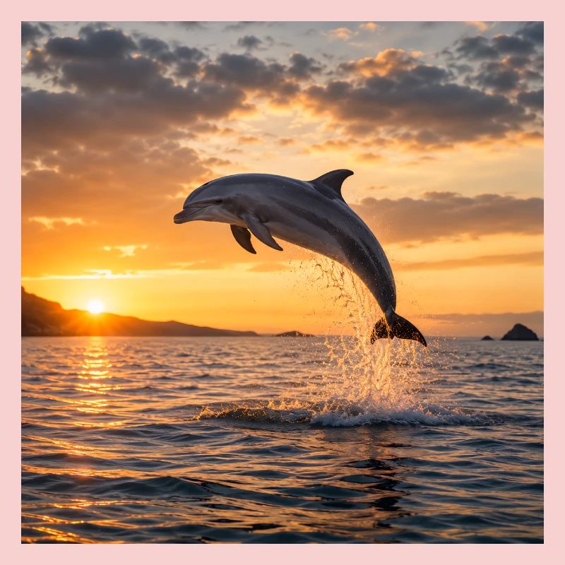 Dolphin at sunset