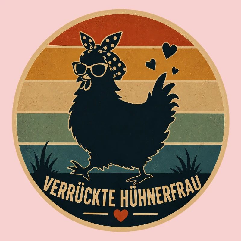 Hühnerfrau Retro