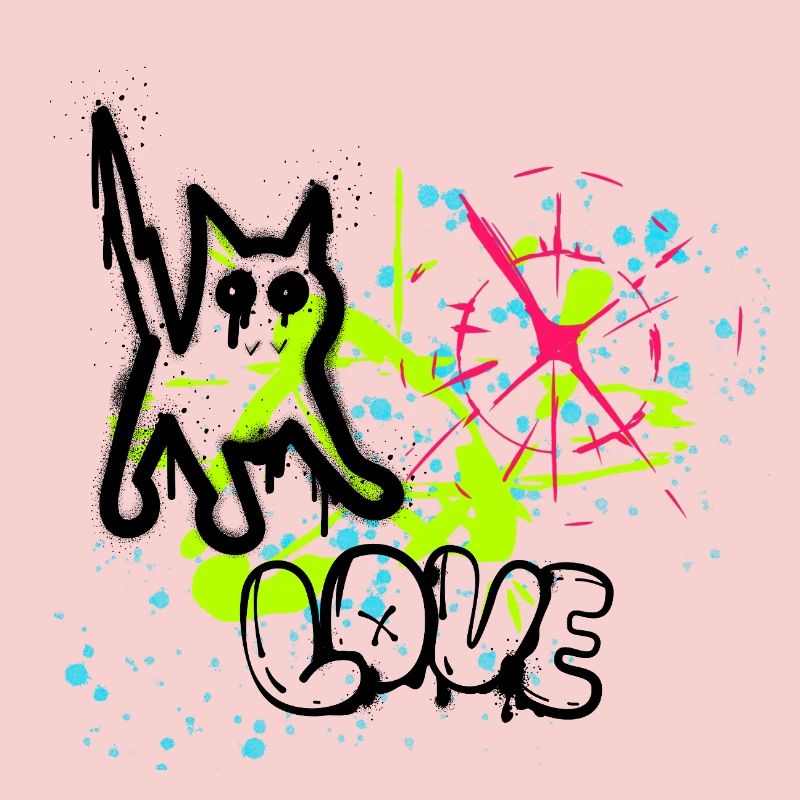 Neon Graffiti Splatter Muster